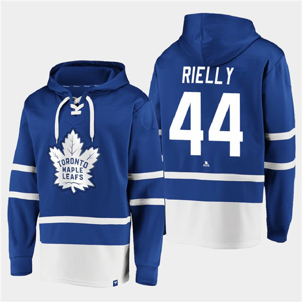 Men's Blue Toronto Maple Leafs #44 Morgan Rielly All Stitched Sweatshirt Hoodie